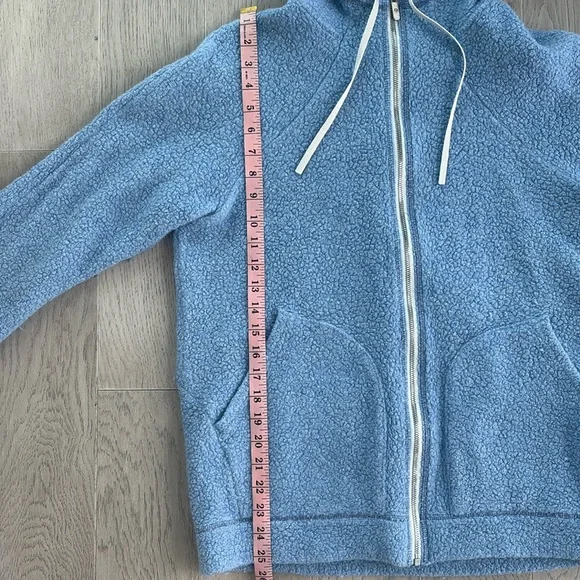 Lululemon So Sherpa Hooded Jacket Blue Medium - Picture 7 of 13